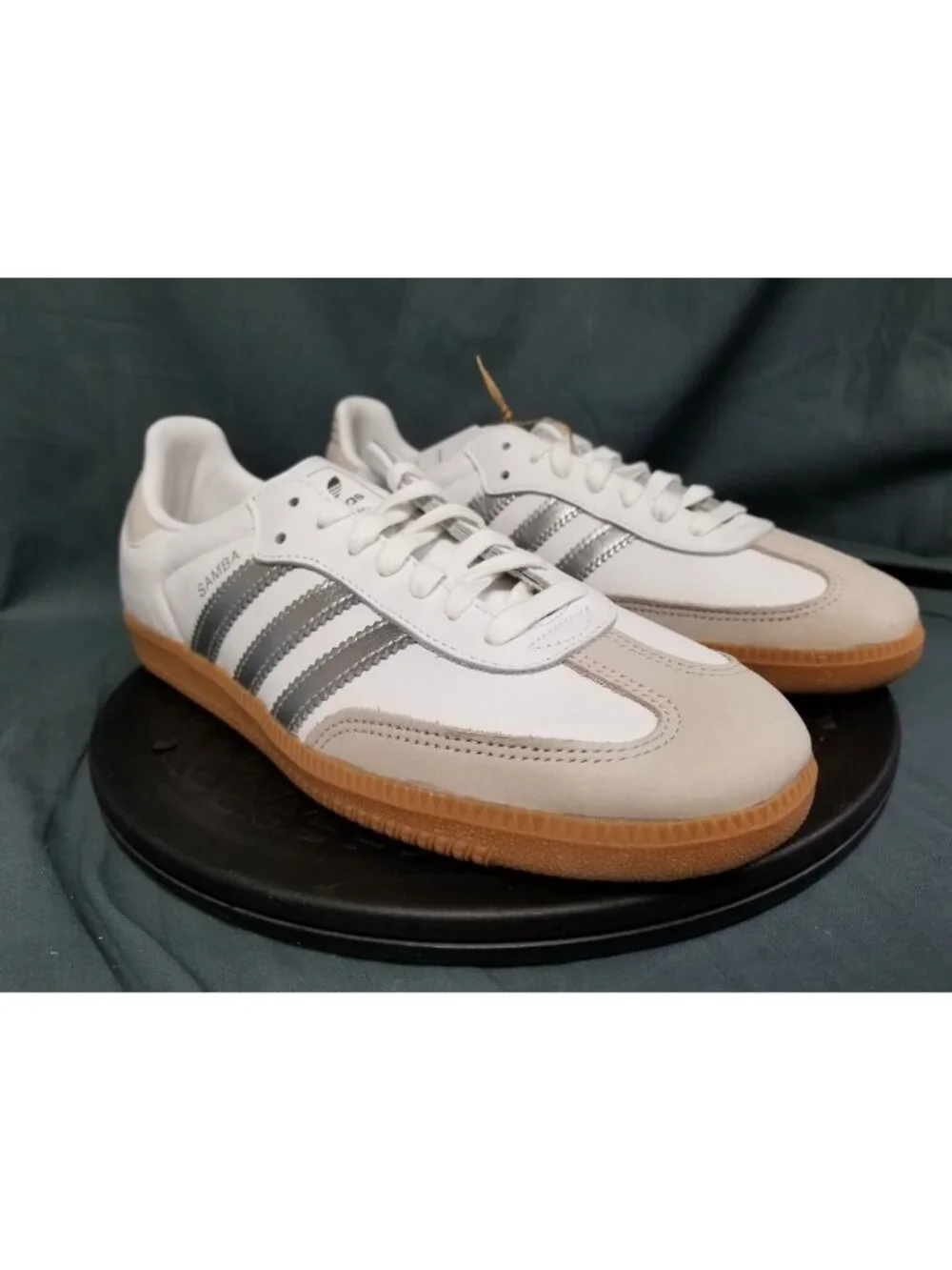Adidas Samba OG White Silver Metallic Grey Women's JI2725 Size 8 NEW NO BOX!